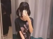 Shy asian girl selfie